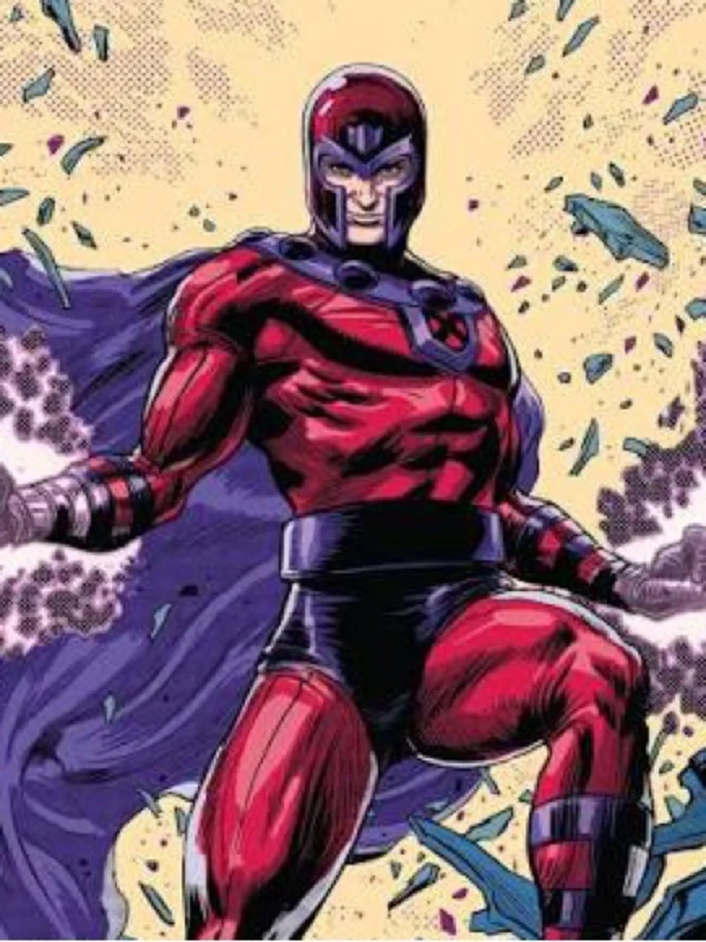Magneto Inspired Sherpa Zip Jacket in Red, Purple & Black - Picture 4 of 4